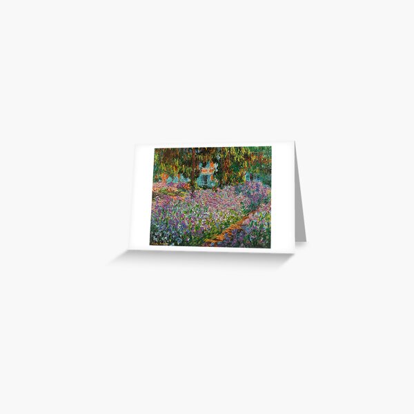 Iris in Monets Garten in Giverny von Claude Monet Grußkarte