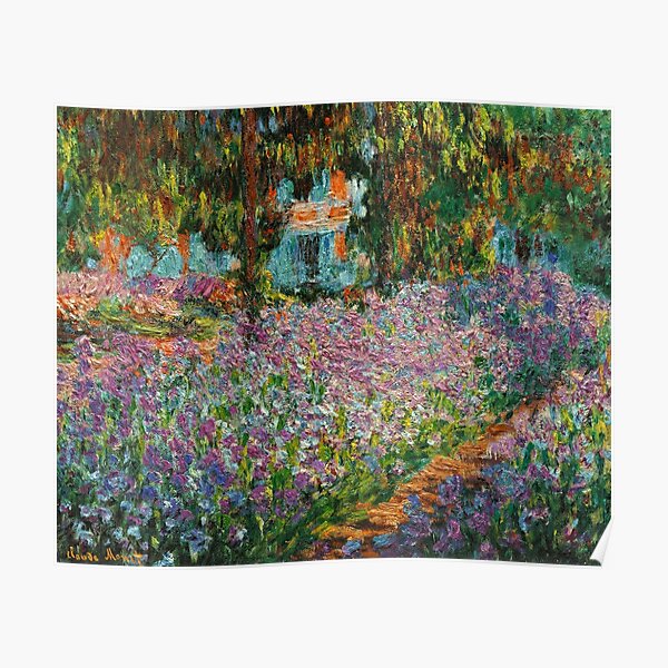 Irises In Monet's Garden At Giverny by Claude Monet Poster