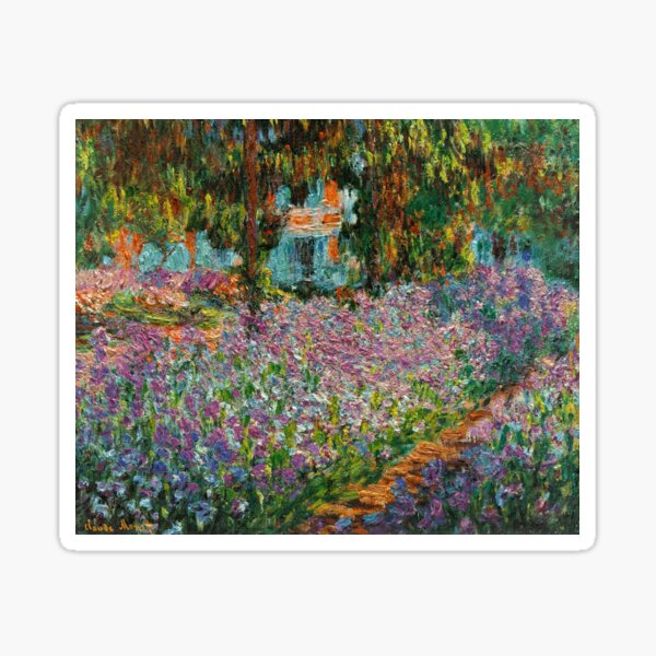 Irises In Monet's Garden At Giverny by Claude Monet Sticker