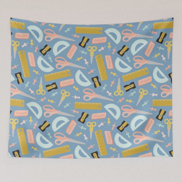 Item preview, Retro Hand Drawn Back To School Supplies Pattern designed and sold by pixelgarden.
