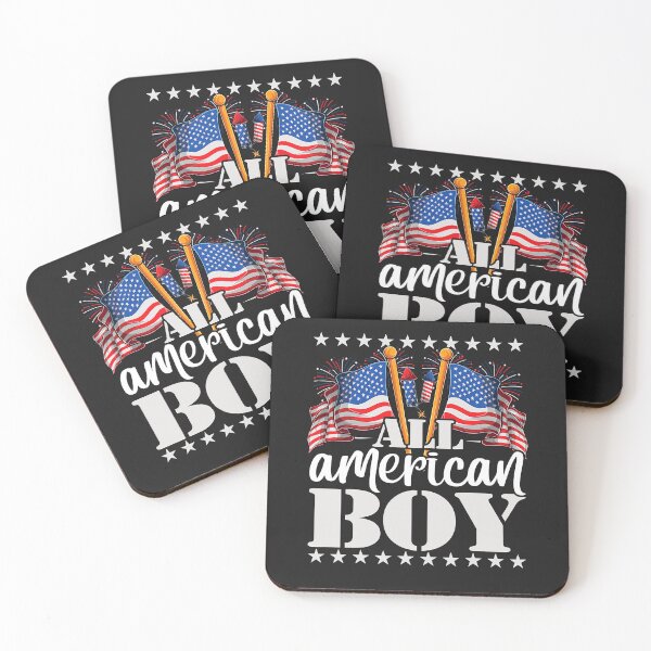 Item preview, All American Boy - USA America Flag & Firework 4th July T-Shirt designed and sold by margettekwbg.