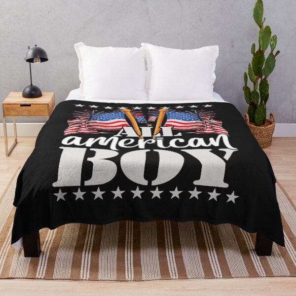 Item preview, All American Boy - USA America Flag & Firework 4th July T-Shirt designed and sold by margettekwbg.