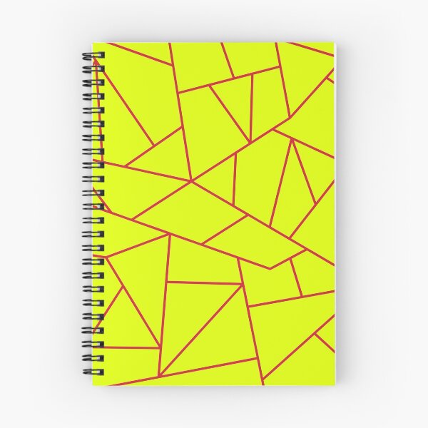 Item preview, Fire Engine Red Mosaic Lines On Chartreuse Yellow designed and sold by rewstudio.