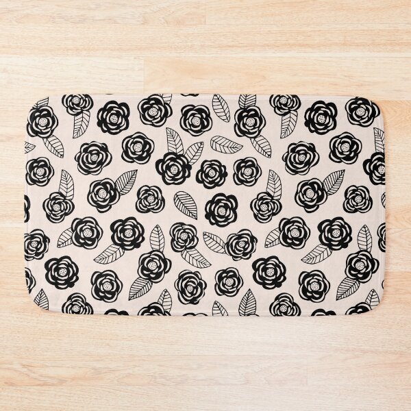 Item preview, Monochrome Minimalist Cut-out Rose Pattern designed and sold by pixelgarden.