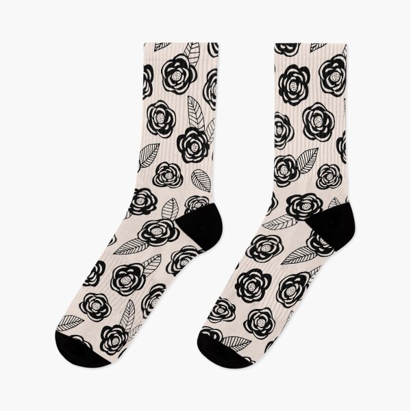 Item preview, Monochrome Minimalist Cut-out Rose Pattern designed and sold by pixelgarden.