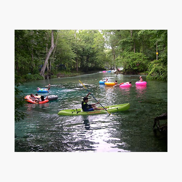 Kayaking on Ginnie Spring, Florida Photographic Print