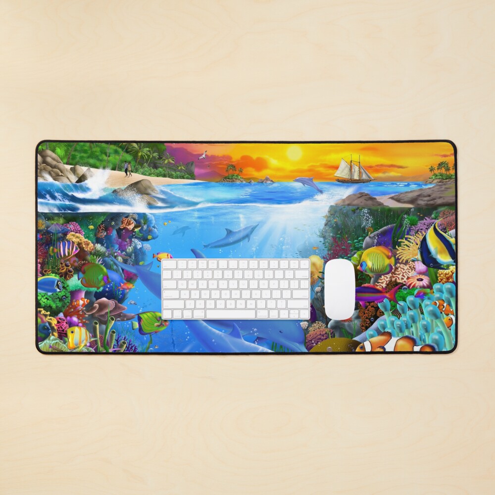 Tropical Island Bay Mouse Pad
