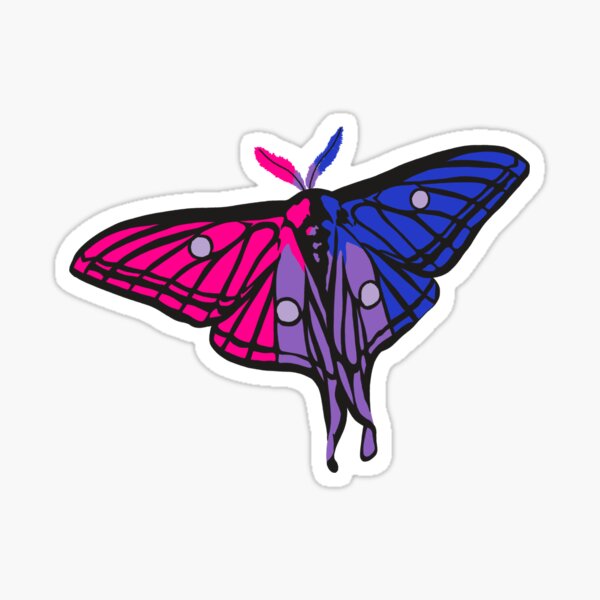 Bisexual Pride Moth Sticker For Sale By Samanthadrage Redbubble 