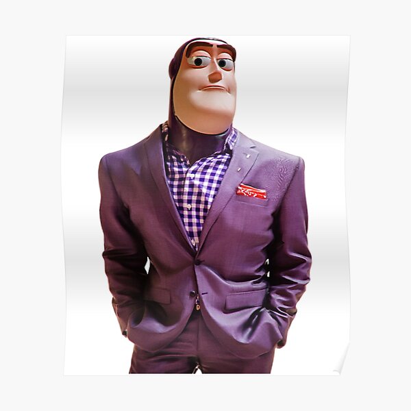 "buzz meme suit GIGACHAD " Poster for Sale by HitTheBalances | Redbubble