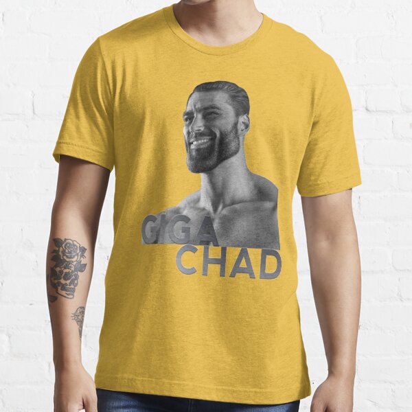 GIGA CHAD Meme Shirt Masculin YES Shirt Sharp Jaw Tight Abs 