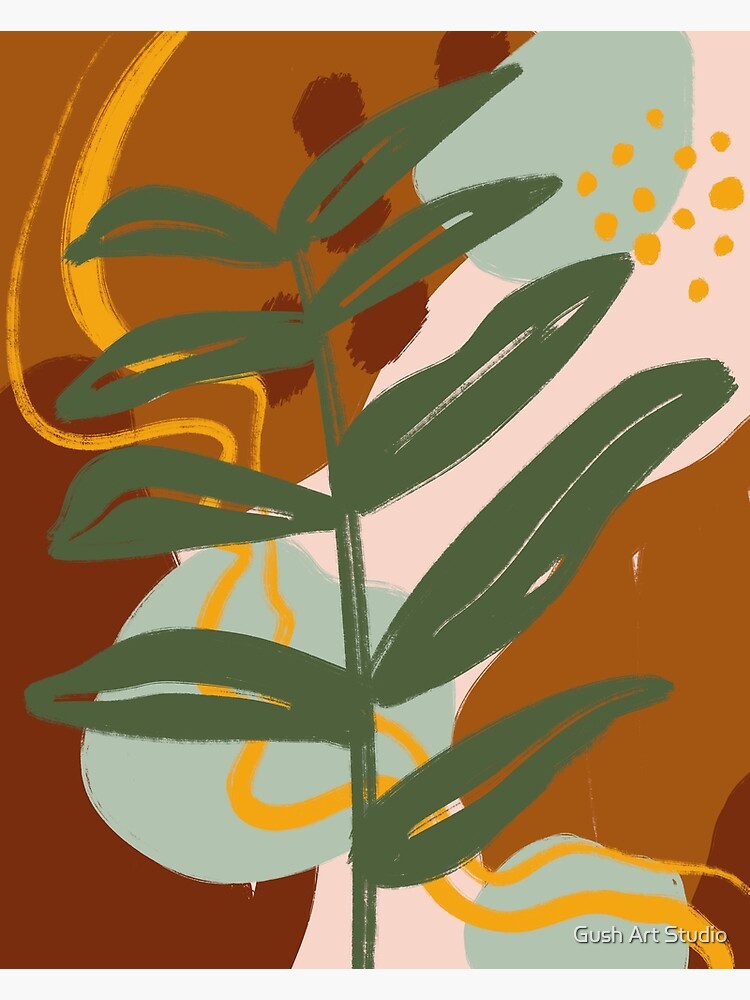 "Abstract Leaf, Modern Minimal Art" Poster for Sale by gusstvaraonica