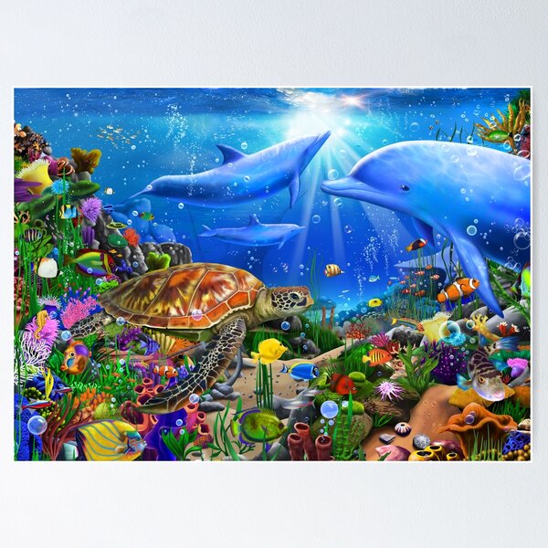 Item preview, Beautiful Dolphin Reef designed and sold by GeraldNewtonArt.