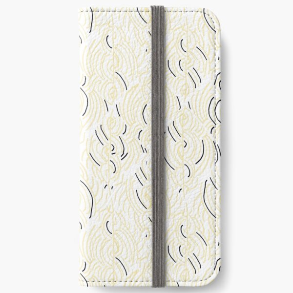 Lines and curves – black, white, cream pattern iPhone Wallet