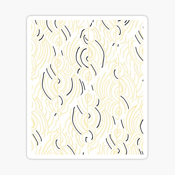 Lines and curves – black, white, cream pattern Sticker