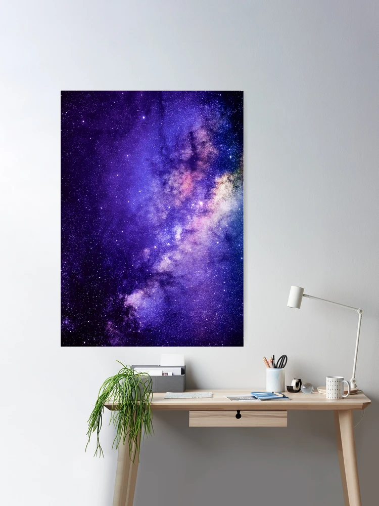 Galaxy, Galaxy print, Blue, Purple, Black, Stars print, Modern art