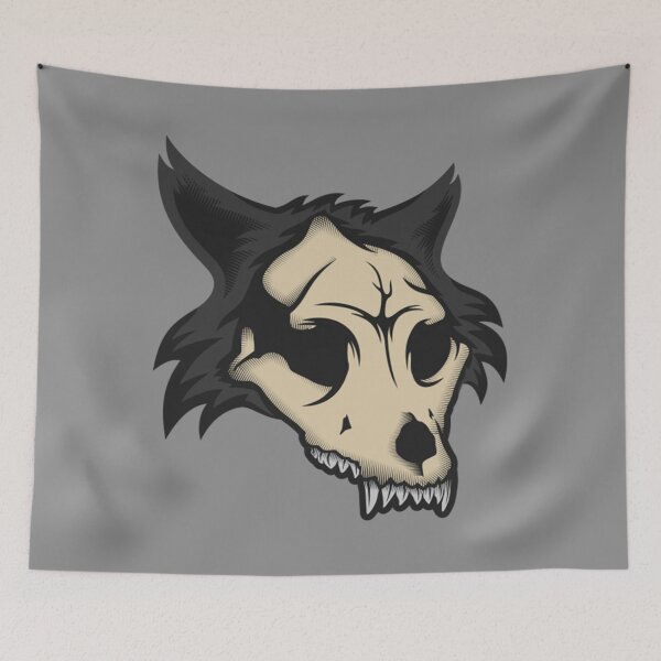 Item preview, Wolf Art T-ShirtWolf skull grey designed and sold by EbisuKosho.