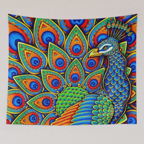 Artikelvorschau, Bunter Paisley-Pfau-Regenbogenvogel entworfen und verkauft von Rebecca Wang.