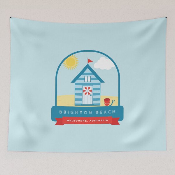 Item preview, Blue Brighton Beach Hut designed and sold by StudioShine.