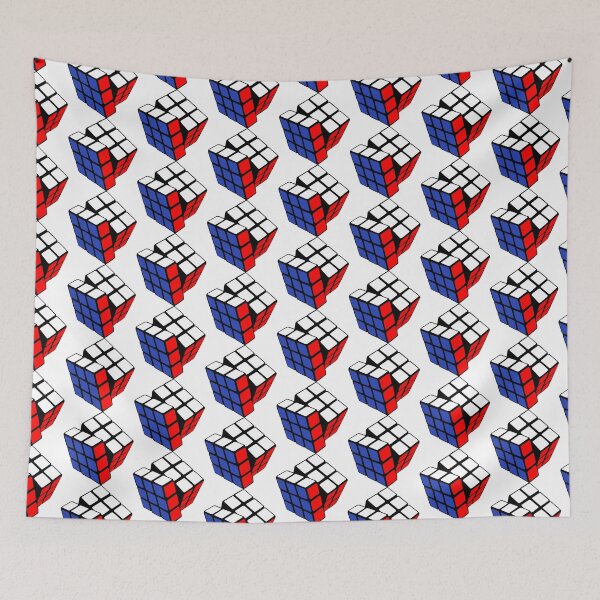 Item preview, Red, white and blue Rubik cube creative design - Creative illustration designed and sold by photonxt.