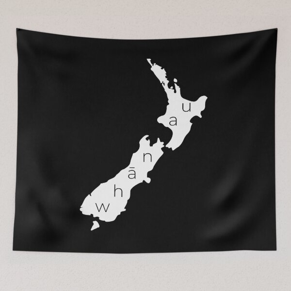 Item preview, New Zealand with Whānau, the Māori Language word for Family, on Black designed and sold by CreateShape.