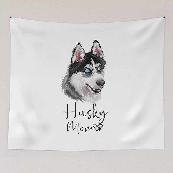 Aperçu de l'œuvre HUSKY maman chien mère cadeau de fête des mères créée et vendue par theshirtinator.