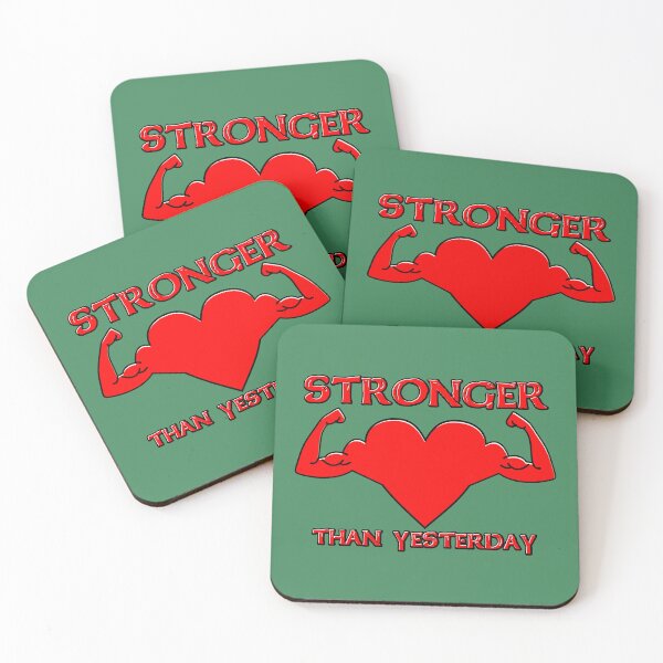 Item preview, Stronger than yesterday (heart, muscles, biceps, tough) designed and sold by SolidEarthArt.