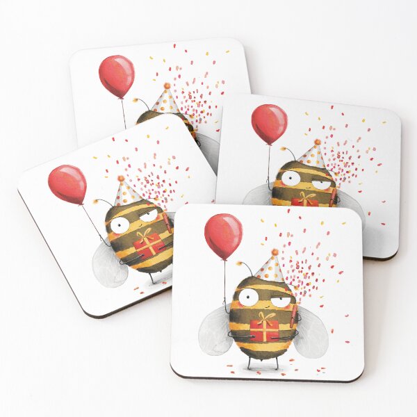 Item preview, Happy birthday bee art designed and sold by Anya Illustration Studio.