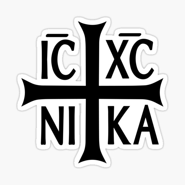 Religious symbol Icxc Nika - Creative illustration Sticker