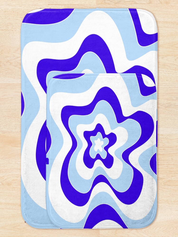 Thumbnail 5 of 6, Bath Mat, Abstract pattern - blue. designed and sold by kerens.