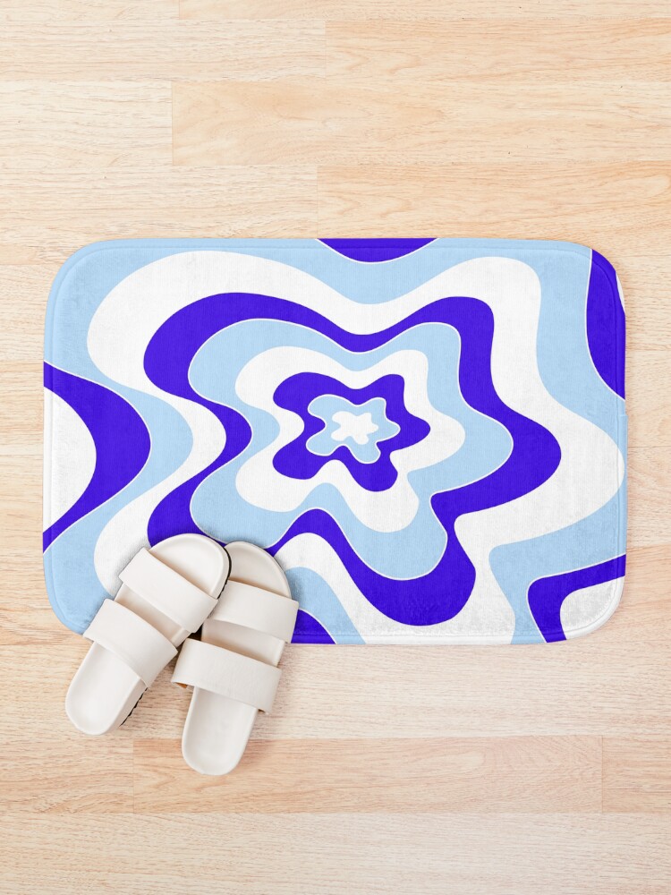 Thumbnail 1 of 6, Bath Mat, Abstract pattern - blue. designed and sold by kerens.