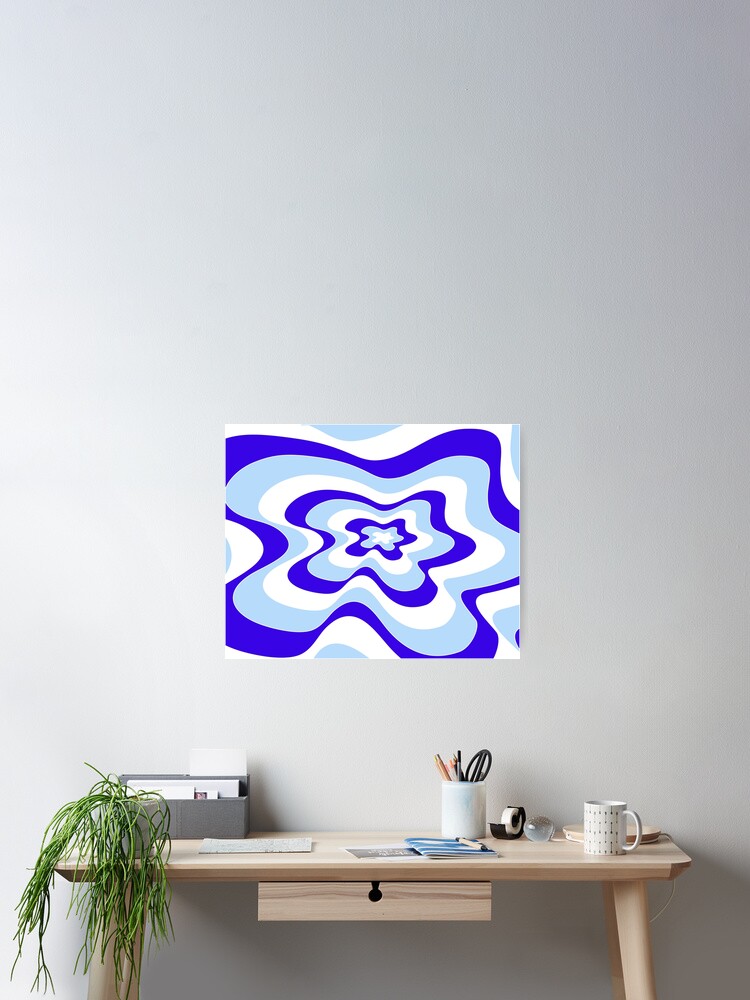 Thumbnail 2 of 3, Poster, Abstract pattern - blue. designed and sold by kerens.