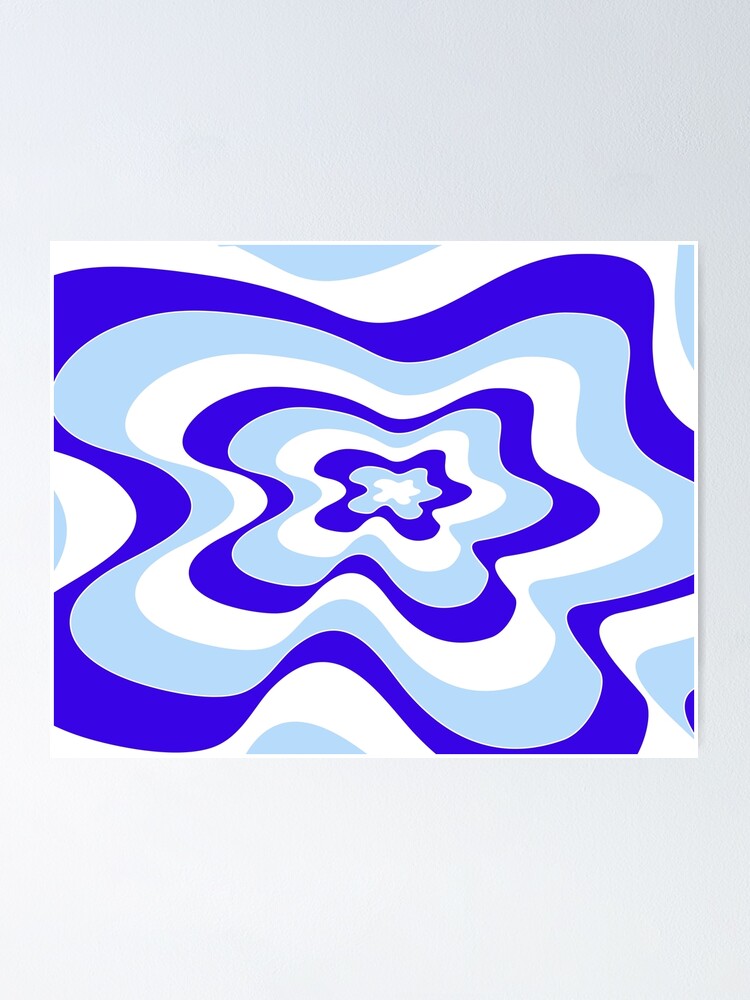Thumbnail 1 of 3, Poster, Abstract pattern - blue. designed and sold by kerens.