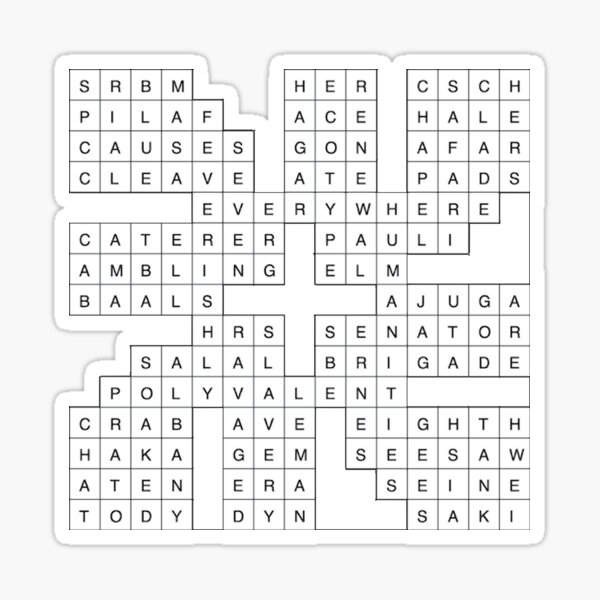 Crossword Puzzle Sticker for Sale by zareworks Redbubble