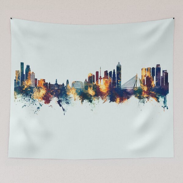 Item preview, Rotterdam The Netherlands Skyline designed and sold by ArtPrints.
