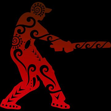 Maori Baseball Pitcher Tribal Tattoo Gift Idea' Sticker