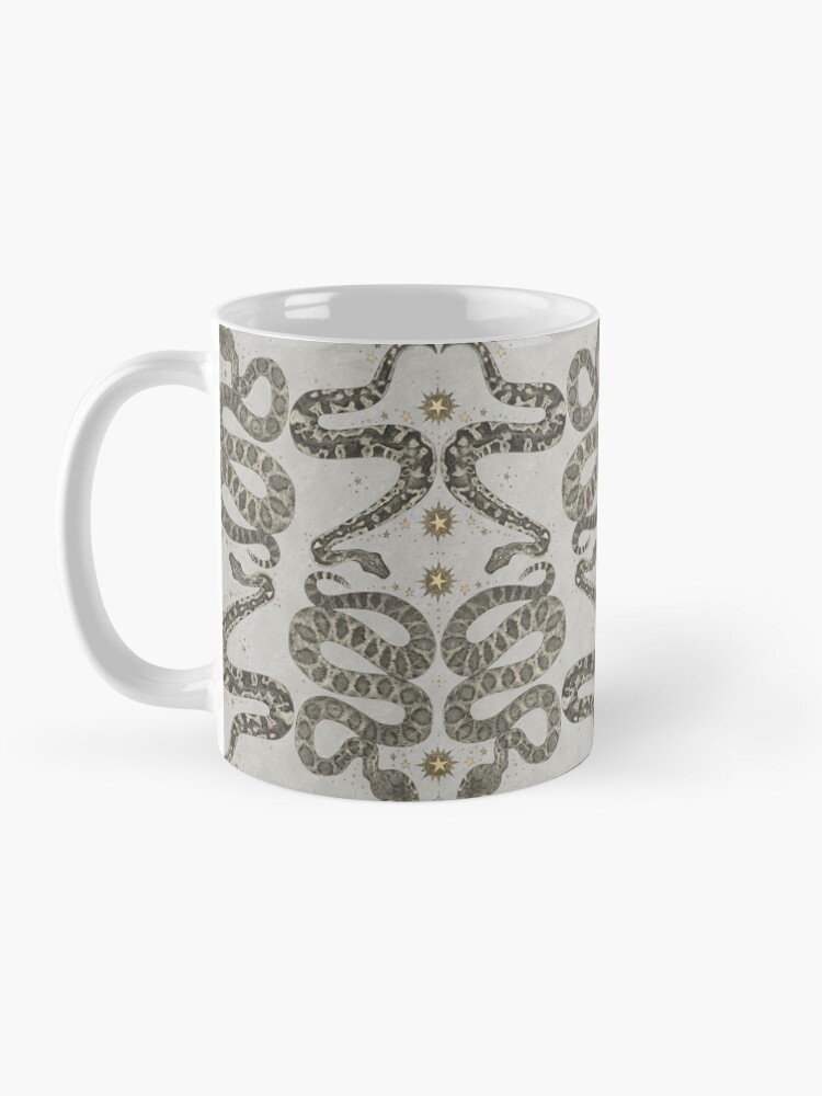 Thumbnail 3 of 6, Coffee Mug, celestial snakes silver designed and sold by scrummy.