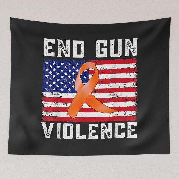 Item preview, End Gun Violence USA Flag Ribbon Anti Gun Awareness Day designed and sold by Corelli87.