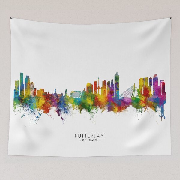 Item preview, Rotterdam The Netherlands Skyline designed and sold by ArtPrints.