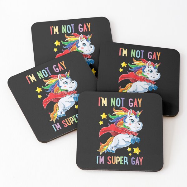 Item preview, I'm not Gay I'm Super Gay Pride LGBT Flag T Unicorn designed and sold by Vignette2323.