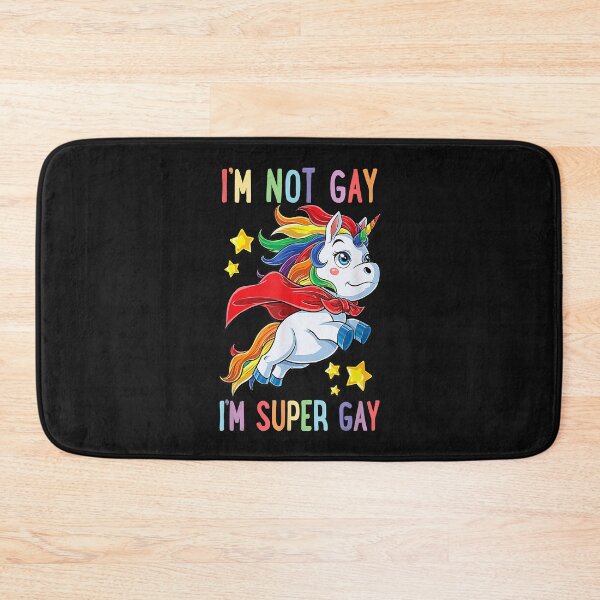 Item preview, I'm not Gay I'm Super Gay Pride LGBT Flag T Unicorn designed and sold by Vignette2323.