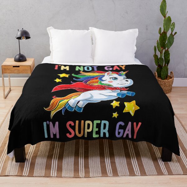 Item preview, I'm not Gay I'm Super Gay Pride LGBT Flag T Unicorn designed and sold by Vignette2323.