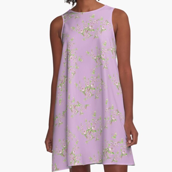 Item preview, Apple blossom seamless pattern in shades of lilac designed and sold by virtualedu.