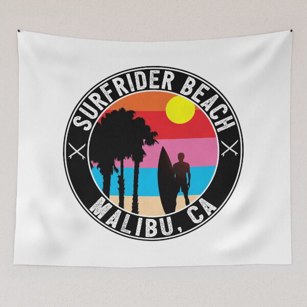 Item preview, SURFRIDER BEACH MALIBU CALIFORNIA SURFING SURF SURFER BOOGIE BOARD OCEAN WAVES designed and sold by DESTINATIONS DECAL.
