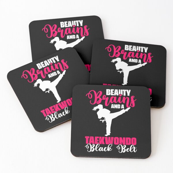 Item preview, Beauty Brains And A Black Belt Funny Taekwondo Girl Fighter designed and sold by Nessshirts.