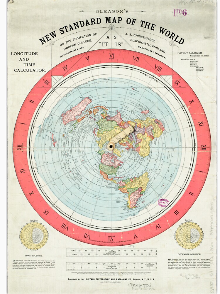 high resolution gleason flat earth map