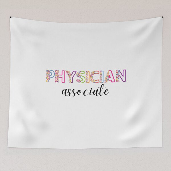 Item preview, Floral Physician Associate with stethoscope (black text) - PA designed and sold by CaitU.