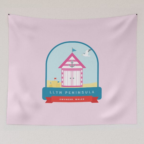 Item preview, Pink Llyn Peninsula Beach Hut designed and sold by StudioShine.