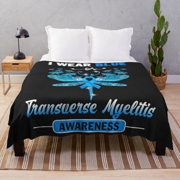 Item preview, I Wear Blue Transverse Myelitis Awareness Dragonfly designed and sold by Corelli87.