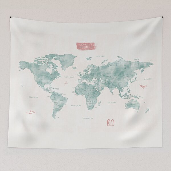 Item preview, Illustrated World Map  designed and sold by Dot-By-Dot.