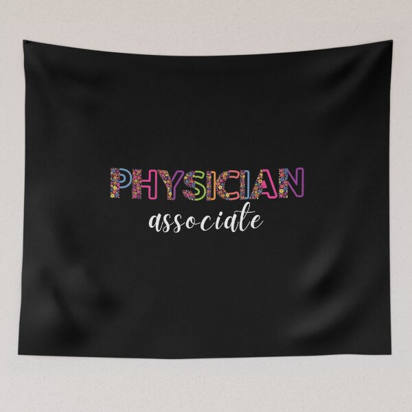 Item preview, Floral Physician Associate with stethoscope (white text) - PA designed and sold by CaitU.